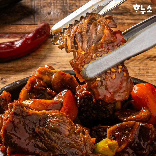 하누소 한입 매운 소갈비찜, 3개, 500g