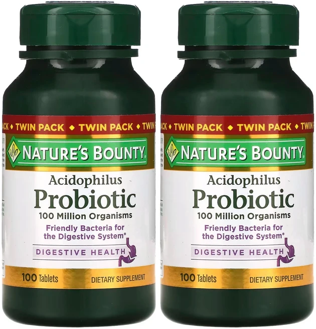 몸관리하세요 겨울입니다 Nature's Bounty 아시도필루스 프로바이오틱 트윈 팩 각 100정(1정당 0.5mg) 특별관리진행, NaturesBounty아시도필루스프로바이오틱트윈팩각1 - 쿠팡