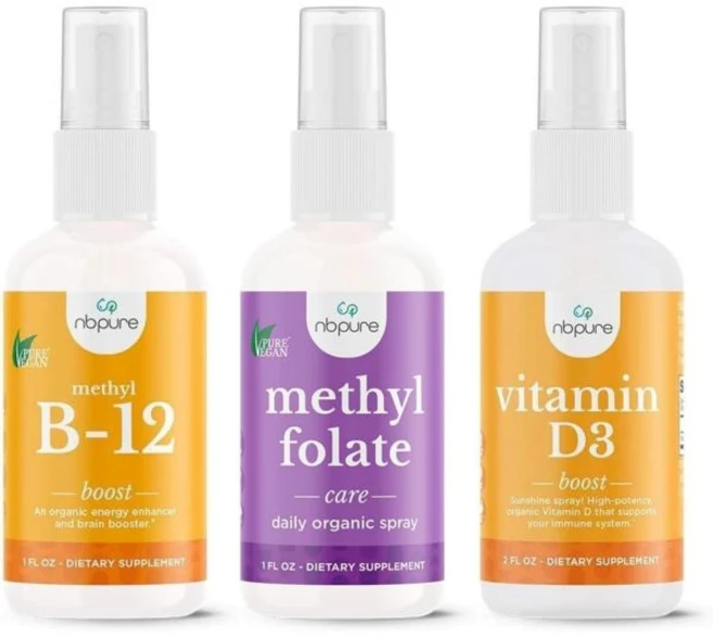 Pure Vegan nbpure Essential Vitamin Spray Bundle – Methyl B12 Vitamin D3 & Methylfolate B9 – Natu, Pure Vegan nbpure Essential Vi - 쿠팡