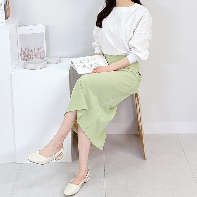 여성 빅사이즈 H라인 롱치마 55-100 정장 하객룩 스텔라 롱스커트