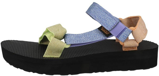 Teva 여성용 미드폼 유니버설 샌들 메탈릭 블루 멀티
