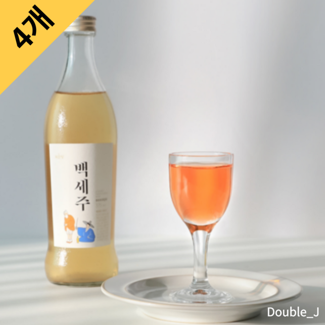 [더블제이] 고블렛 미니 소주잔 4개 SET 손잡이 술잔 50ml + 5세트 주문시 사은품(미니소주잔) 증정, 4개 어벨 롱 소주잔 50ml