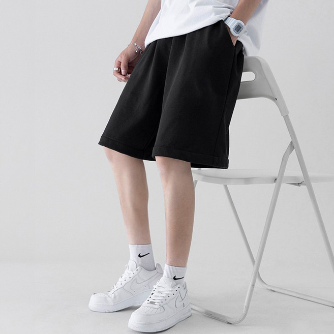 남녀공용 베이직 5부 와이드 트레이닝 반바지