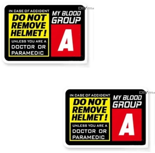 발통마켓 오토바이 위급상황시 혈액형 반사 스티커, A형, 2개