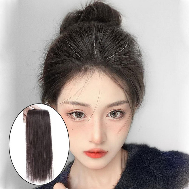 윗머리 볼륨 부분 가발 머리뽕부분 가발 정수리뽕 옆머리 뒷머리 헤어피스 볼륨 가발, 30cm-내추럴브라운