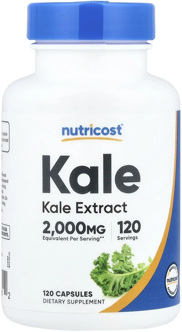 새해 첫좋은선물 Nutricost 케일 2000mg 캡슐 120정 제대로 할인합니다, 1개 - 쿠팡