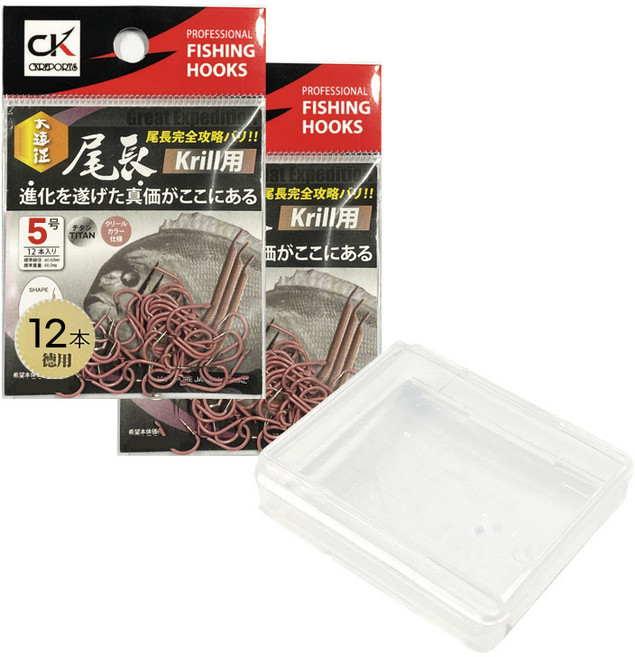 씨케이 / 대원정 오나가훅 / 미장 긴꼬리벵에돔 대물벵에돔 크릴색 채용 / 강력한 티탄 소재 / 예리한 포인트 끝 / 전용 케이스 포함, 1개