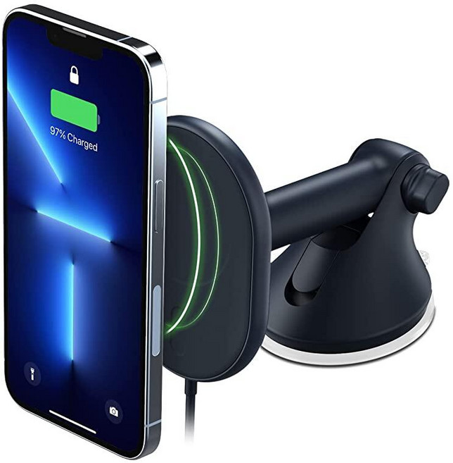 IOttie Velox Pro Qi2.2 25W 고속 충전 마그네틱 무선 자동차 충전기 대시 및 윈드실드 마운트 내장 팬 냉각 아이폰 12/13/14/15/16/17용, Dash & Windshield, Qi Wireless Charging