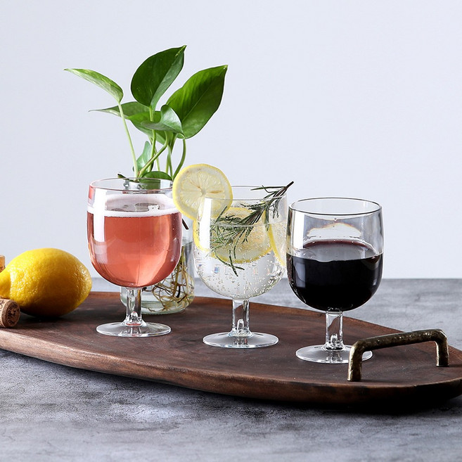 다회용 플라스틱 와인잔, 290ml, 8개