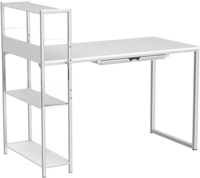 BuyJM 雙向層架電腦桌, 白色