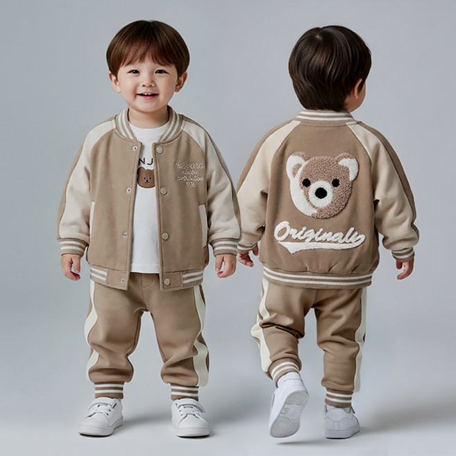 몽실이 뽀글곰 야구점퍼 3pcs 상하복세트 봄 가을 여아 남아 외출복