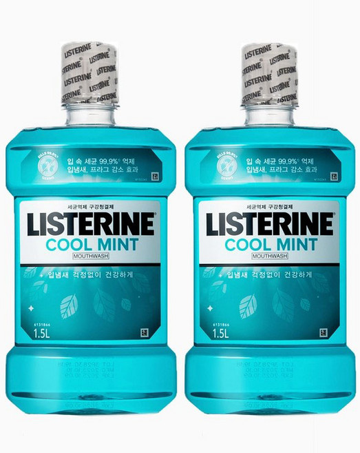 리스테린 쿨민트 1.5L x 2개 가글 입냄새제거제 구강청결제 구취 잇몸 코스트코