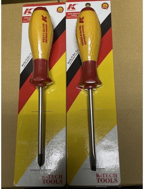 K牌 高扭力螺絲起子 防滑式膠柄 雙色起子, 1個, 十字6mm*150,含稅