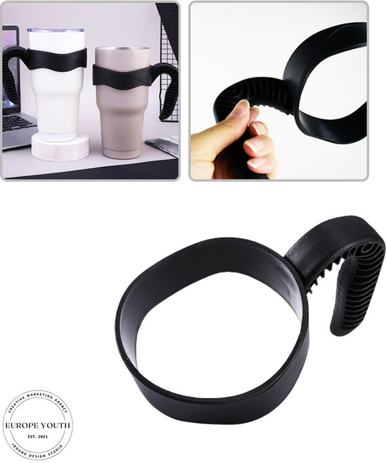 끼우는 텀블러 손잡이 지름10cm 물통 페트병 헬스텀블러 손잡이 검정 홀더, 1개