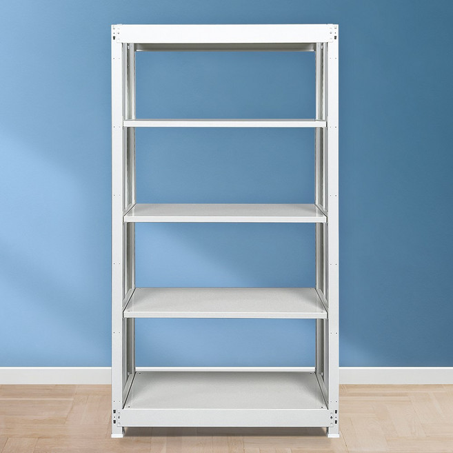 부원진열장 경량랙 튼튼한 철제선반 무볼트 조립식 앵글 창고 사무실 공장 베란다 다용도 선반 5단, 900, 900*450, 블랙 연결형, 1개