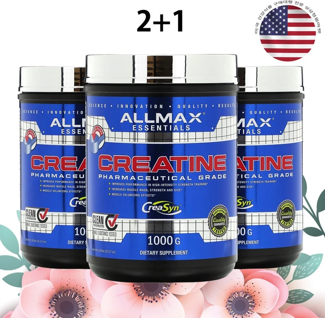 ALLMAX 올맥스 크레아틴 파우더 모노 하이드레이트 미분화 CreaSyn 1000g 35.27oz 3병, 1kg - 쿠팡