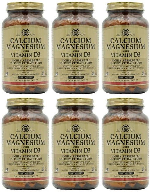 솔가 칼슘 마그네슘 비타민 D3 타블렛, 150정, 6개 - 쿠팡