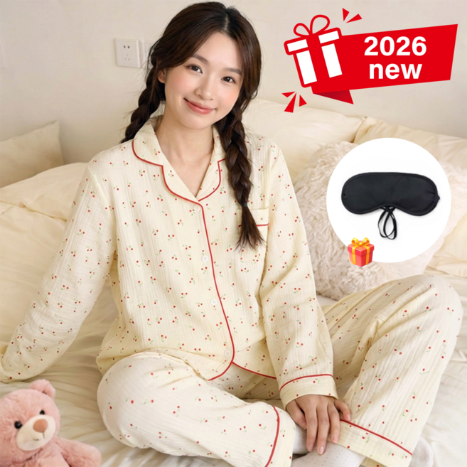 Firina 여성 긴팔 잠옷 세트 귀여운 홈웨어 파자마 봄가을 편안한 수면복