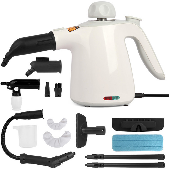 오이키 스팀청소기 다기능 고온 스팀 핸디형 가정용 먼지 진드기 제거기, 화이트