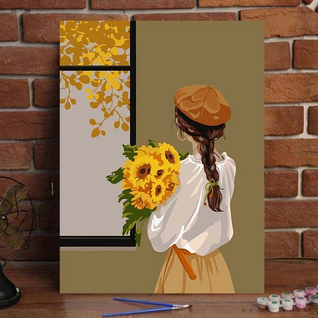 아름다운 여인들의 모임 아트즐기기 DIY 명화그리기 유화세트 페인팅, 30x40cm, 해바라기, 1개
