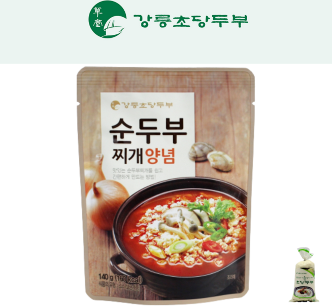 릉초당두부 전통순두부 찌개양념 140g, 1개
