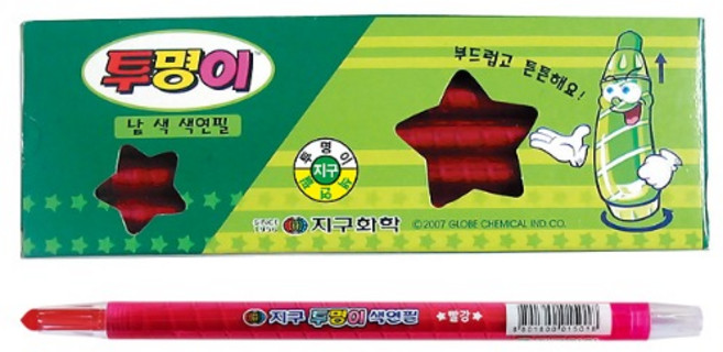 지구화학 투명이 낱색 색연필 빨강 12입, 3개