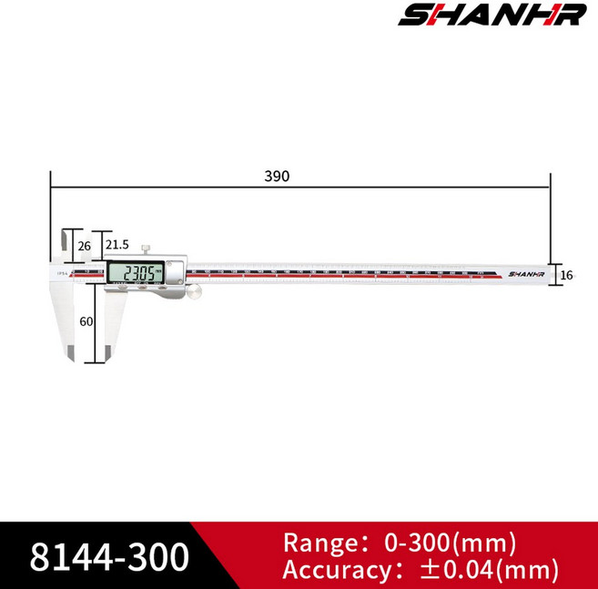 아연 버니어 디지털 캘리퍼스 마이크로미터 대형 화면, SHANHR-8144-300, 1개, 2. SHANHR-8144-300