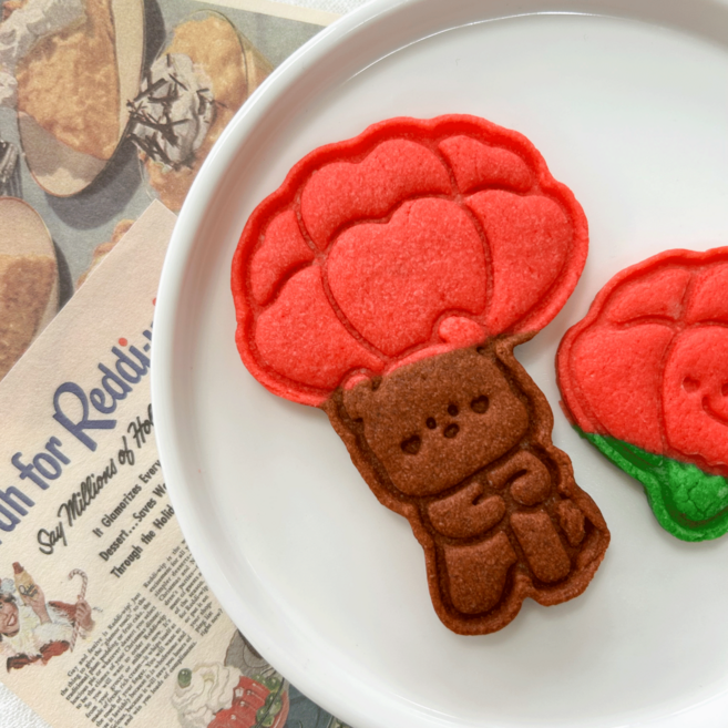 효자 곰돌이 카네이션 쿠키틀 쿠키커터 가정의 달 스승의날 어버이날 꽃 선물, 1개, GM0193 효자 곰돌이