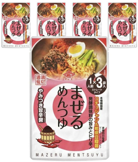 choko 마제루 멘쯔유 자꾸 먹고싶은 맛있게 매운 장 3개입, 5개, 30g