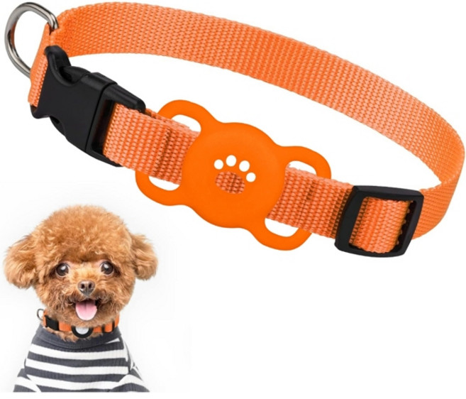 호환 에어태그 강아지 목걸이 홀더 1팩 에어태그 홀더 실리콘 풀 바디 보호 애완동물용 - 모든 너비에 맞음, [40] Set-- Orange