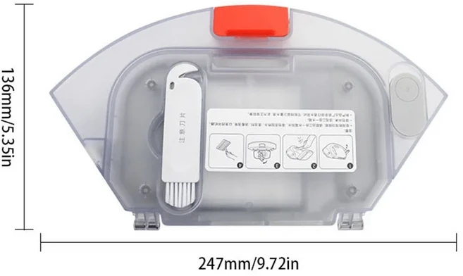 Hepa 필터 메인 브러시 커버 천 홀더 Xiaomi 로봇 진공 S20/D106 청소기 부품 용 사이드 먼지 상자, 01 D