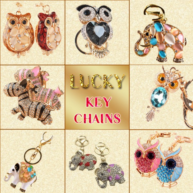 행운 부엉이 코끼리 열쇠고리 키링 가방장식 에어팟 키링 행운 키링 재물 장수, 1개, 17.큐빅 퍼플코끼리