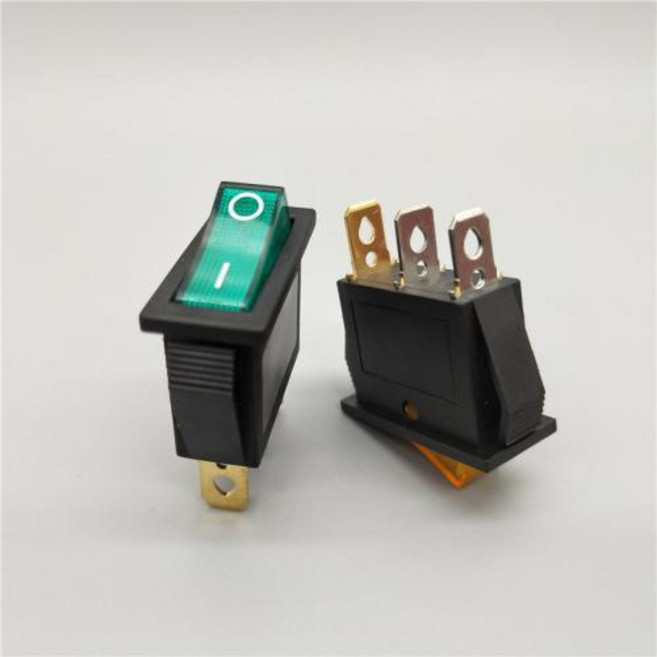 OFF 31MM 20A 전원 ON 조명 35MM 위치 KCD3 14MM 로커 125VAC 스위치 장비 전기 250VAC 16A, gr n, 1개