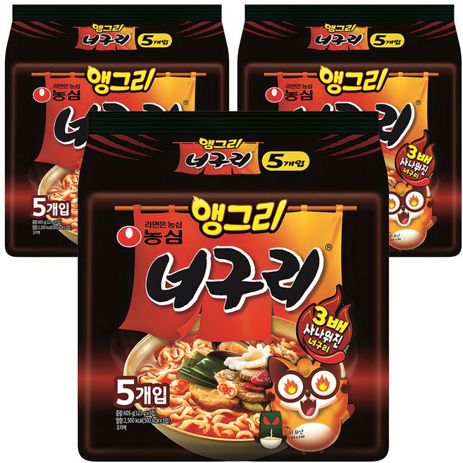 너구리 앵그리 121g, 15개