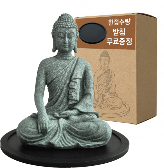 도도비 불교 미니 좌상 받침대 세트, 1개, 불상