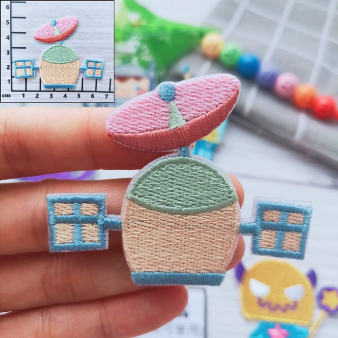 皮卡布 免熨燙 刺繡布貼 徽章, 1個, 8號 (貼紙款)