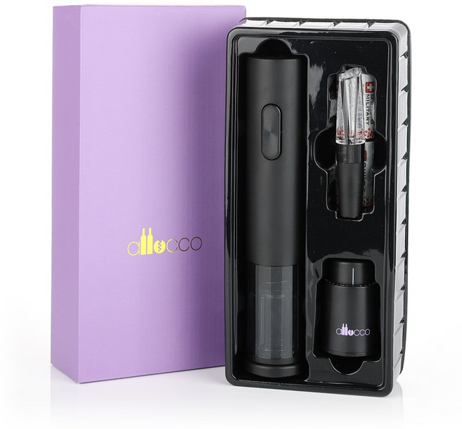 건전지포함 풀세트 알로꼬 전동 와인오프너 4in1 KC인증 국내배송 모토잉 ALC30 시그니처모델 국내배송확인, 슈프림 블랙, 1세트