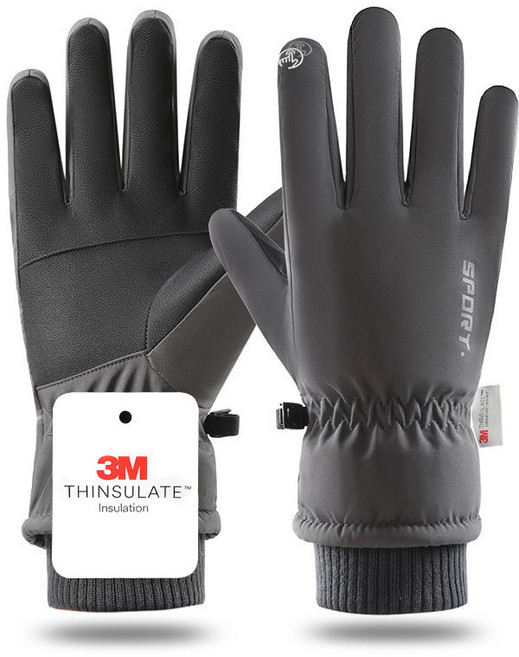 UPPERCUT 방한장갑 스키보드장갑 아웃도어 겨울장갑 남녀공용, 방한장갑 그레이, 1개