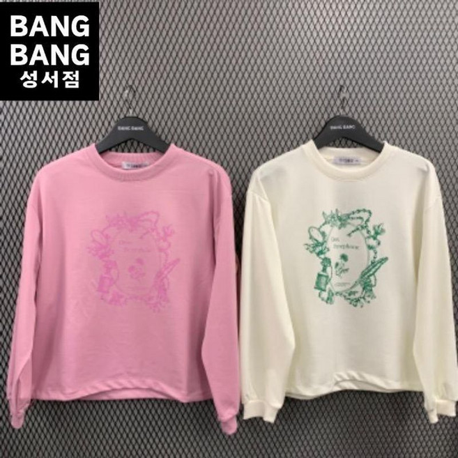 뱅뱅 HC04 봄여성시보리소매 라운드맨투맨티셔츠 CTL105
