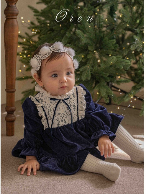 북유럽 아기옷 레이스 벨로아슈트 돌 두돌 공주 겨울 러블리 바디수트