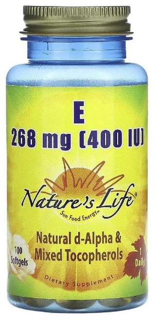 네이처스라이프 비타민E 268mg 400IU Vitamin E 소프트젤 100정, 1개 - 쿠팡
