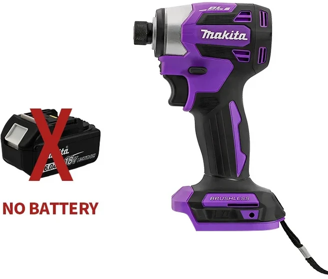신제품 마키타 DTD173 1800RPM 무선 임팩트 드라이버 180N.m 브러시리스 모터 전동 드릴 목재/볼트/T-모드, 01 Only Tool Purple