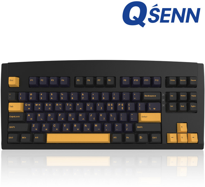 큐센 DT35 87 PBT 풀윤활 가스켓 유무선 기계식 키보드 블랙 애플민트축 V1