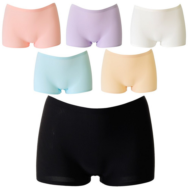 6장 세트 여성팬티 사각 여자 드로즈 팬티 심리스 네모 팬티