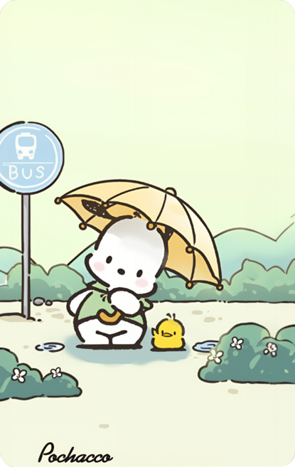 산리오 캐릭터를 지갑속에 두번째 캐릭터 카드스티커2!!!, 교통카드형, 1매, 8.포차코버스정류장