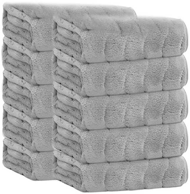 Ahomeone 호텔수건 극세사 수건 먼지 없는 수건 5P 프리미엄 극세사 타올, 그레이, 1세트