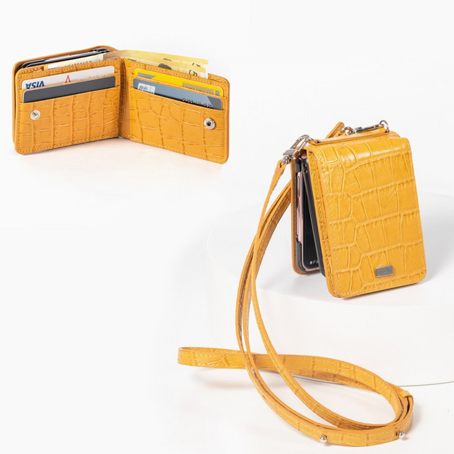 본아띠 메티스 천연소가죽 악어 크로커다일 갤럭시 Z플립6 F741N 전용 지갑 케이스