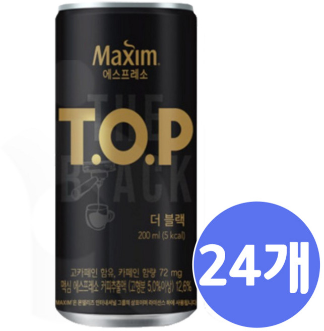 동서식품 맥심 TOP 더 블랙 (캔), 200ml, 24개
