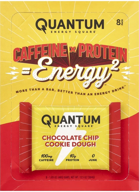 지금 곧 품절됩니다 Quantum Energy Square 초콜릿 칩 쿠키 도우 바 8개 개당 48g(1.69oz) 서둘러주시면 감사하겠습니다, QuantumEnergySquare초콜릿칩쿠키도우바8개 - 쿠팡
