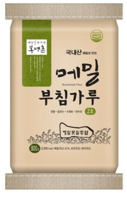 봉평촌 메밀부침가루 2호, 7개, 800g